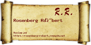 Rosenberg Róbert névjegykártya